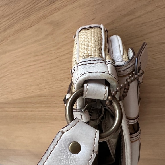 Coach beige straw leather handbag/shoulder bag - Picture 8 of 13